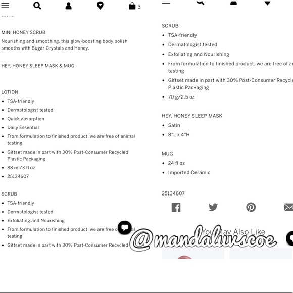 💗VS PINK HONEY BEAUTY MUG 4 PIECE GIFT SET - Picture 5 of 6